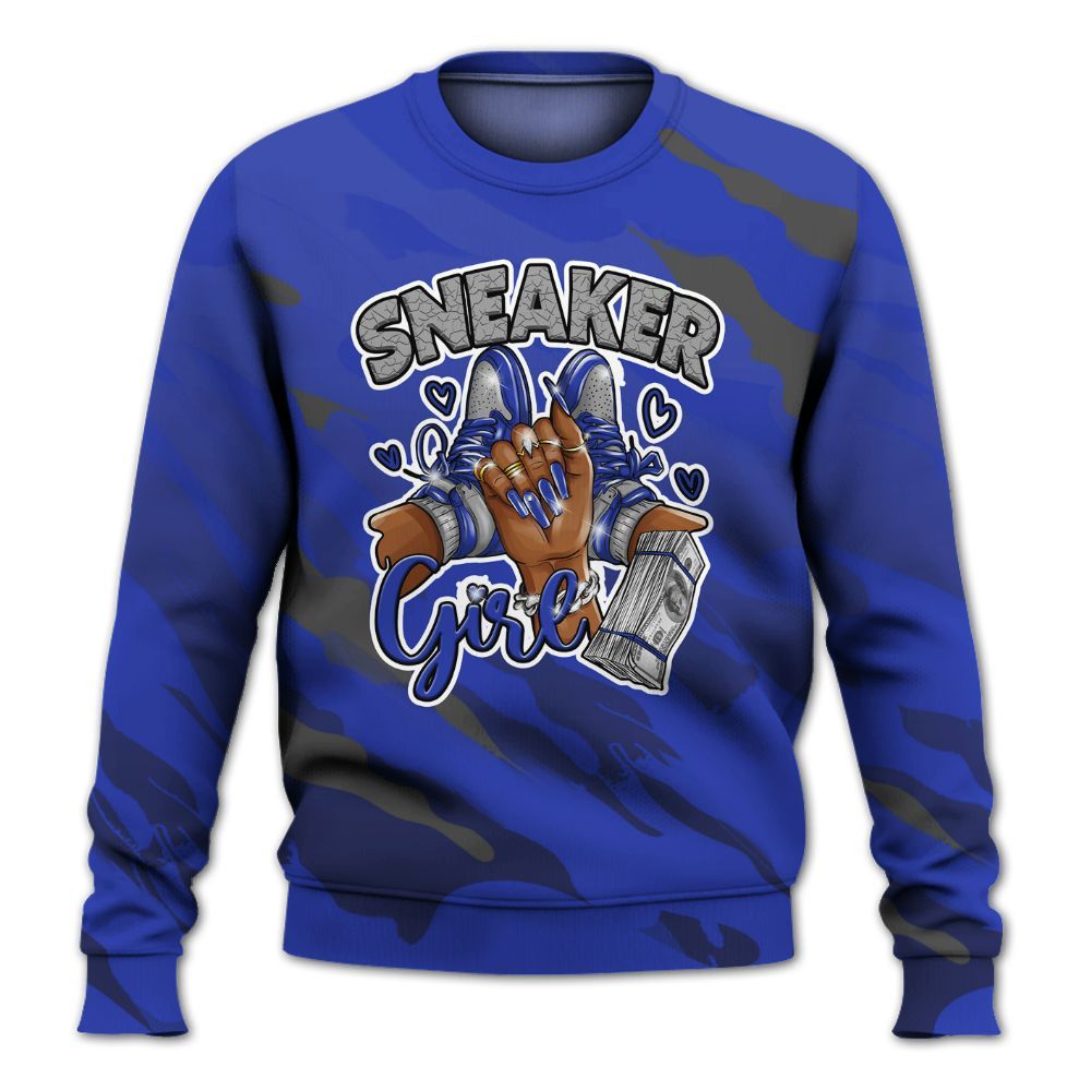 Sweatshirt To Match Air Max Plus Black Racer Blue - Sneakerz Girlz Colored All Over Print