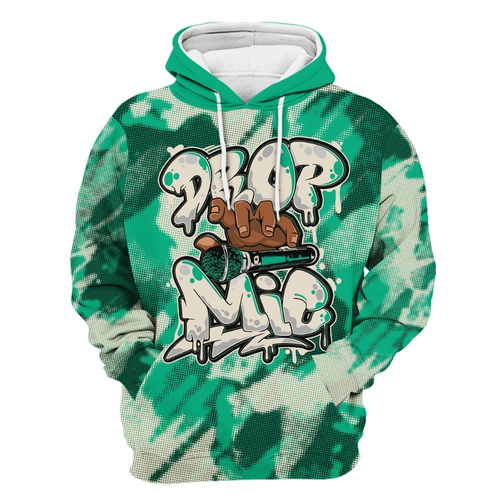 Hoodie To Match Oxidized Green 4s - Drop Mic Abstract All Over Print