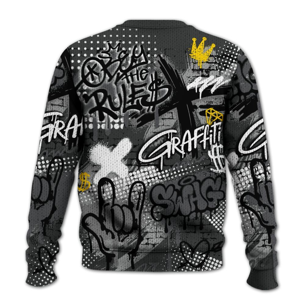 Knitted Sweater To Match White Thunder 4s - True It Real Graffiti Streetwear