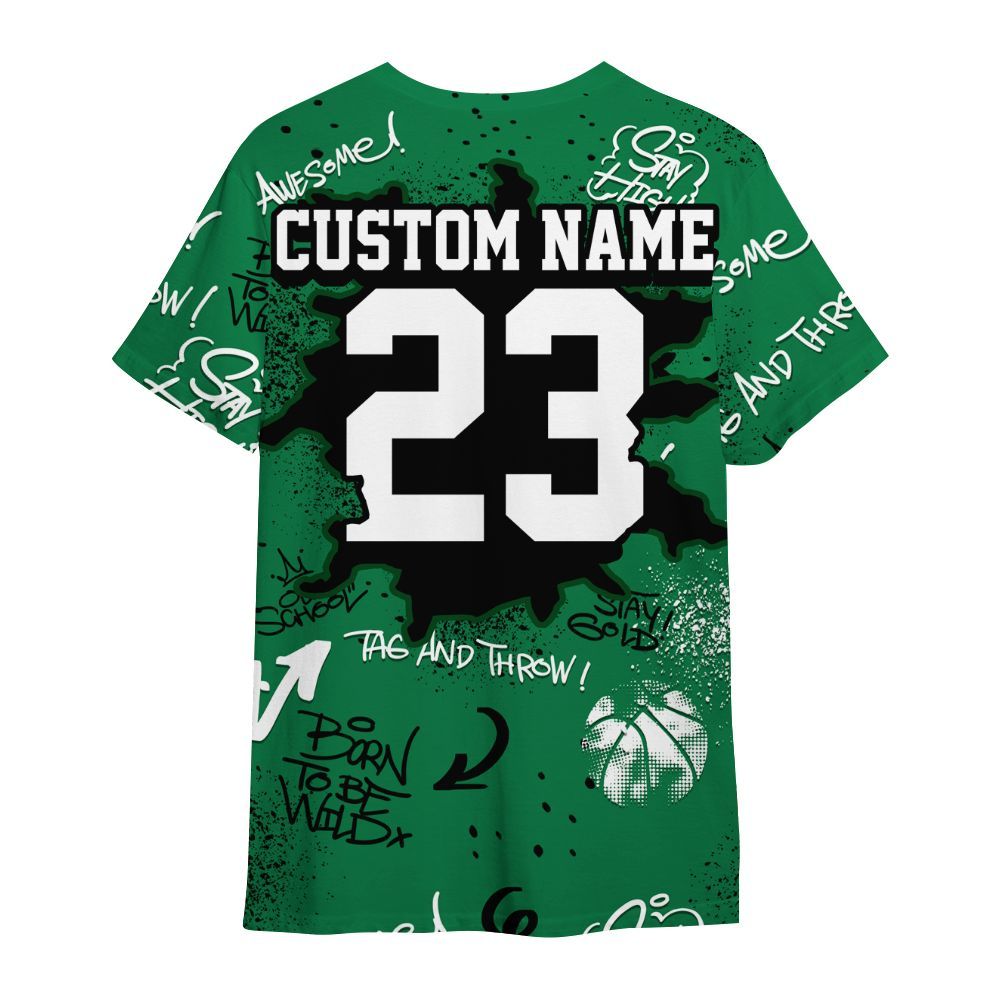 Shirt To Match Pine Green 13s - Number 23 Basketball Bear Custom Name All Over Print