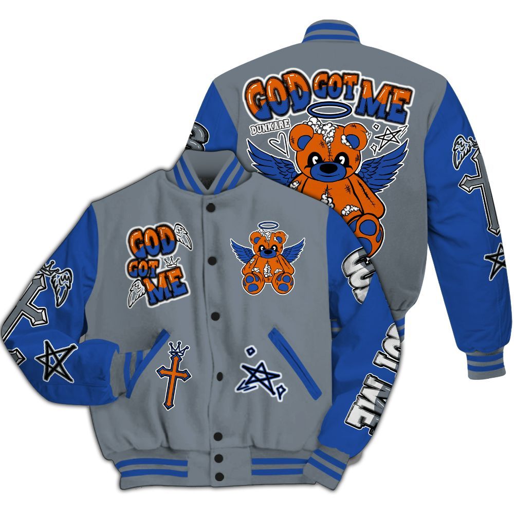 Varsity Jacket To Match RS-X GS League - Gods Guides Me Bear All Over Print