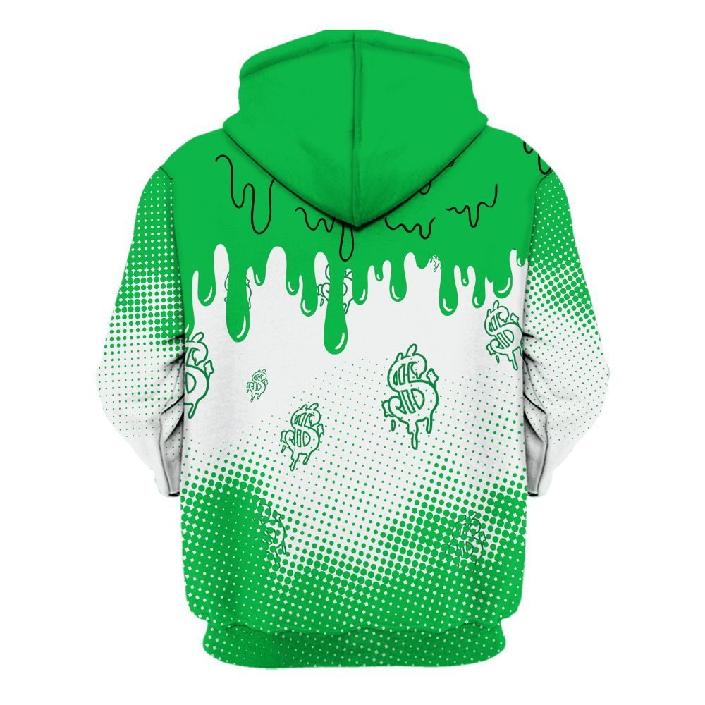 Hoodie To Match Lucky Green 5s - Loot Bear Unique Drip All Over Print