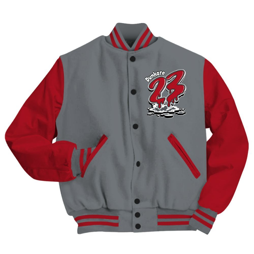 Varsity Jacket To Match Retro Fire Red 9s - Custom Name 23 Drip All Over Print