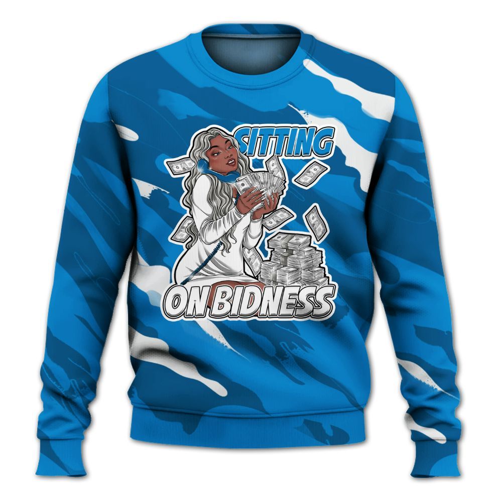 Sweatshirt To Match Industrial Blue 4s - Bidness Colored All Over Print