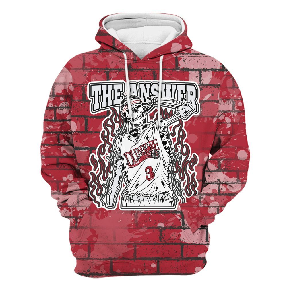 Hoodie To Match Black Toe 14s - Allen Answer Skeleton Brick All Over Print