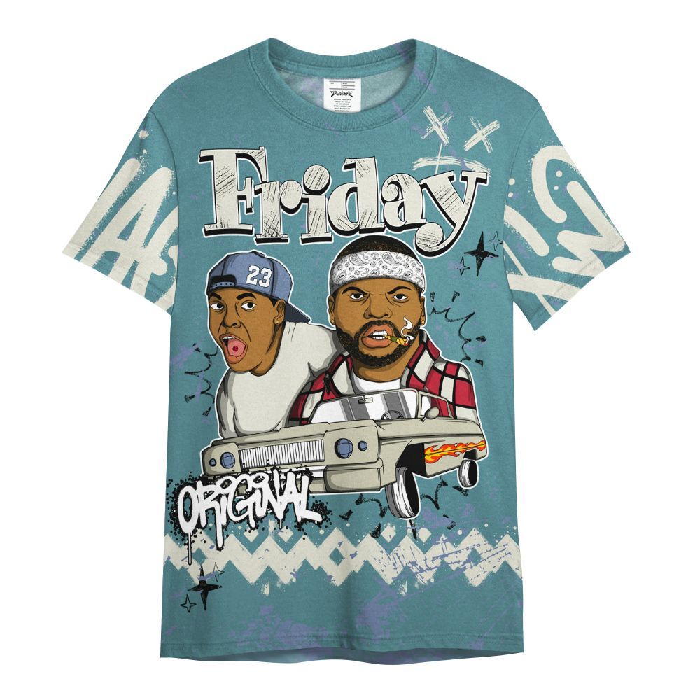 Shirt To Match Dunk Low Denim Turquoise Royal - Friday Sneaker Crayon All Over Print