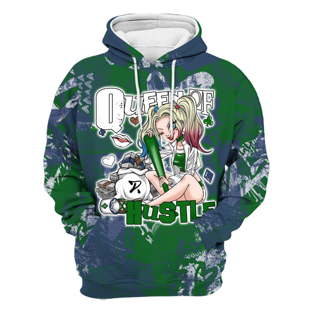 Hoodie To Match Midnight Navy 13s - Hustles Quiinn Heart Grunge All Over Print