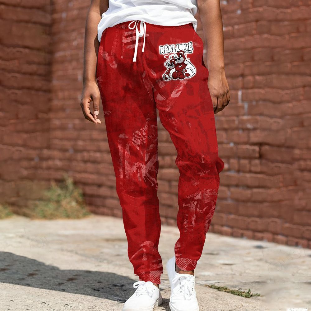 Sweatpant To Match Red Taxi 12s - Sincere Fondness Bear All Over Print