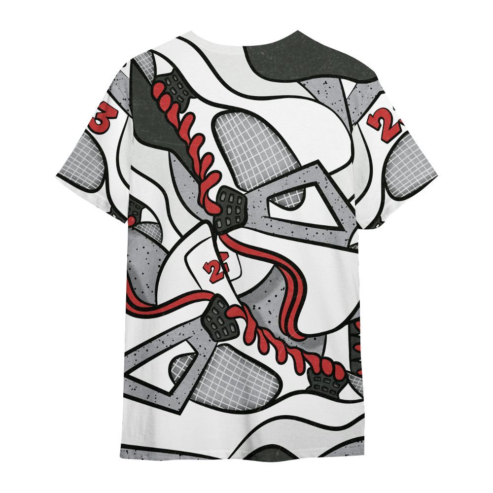 Shirt To Match White Cement 4s - 23 Goat JD All Over Print