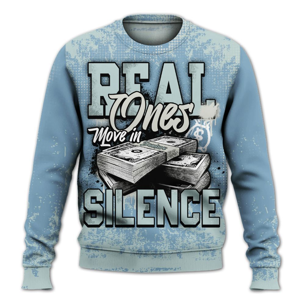 Sweatshirt To Match Denim Worn Blue 2025 4s - Move In Silence Money Street Retro All Over Print