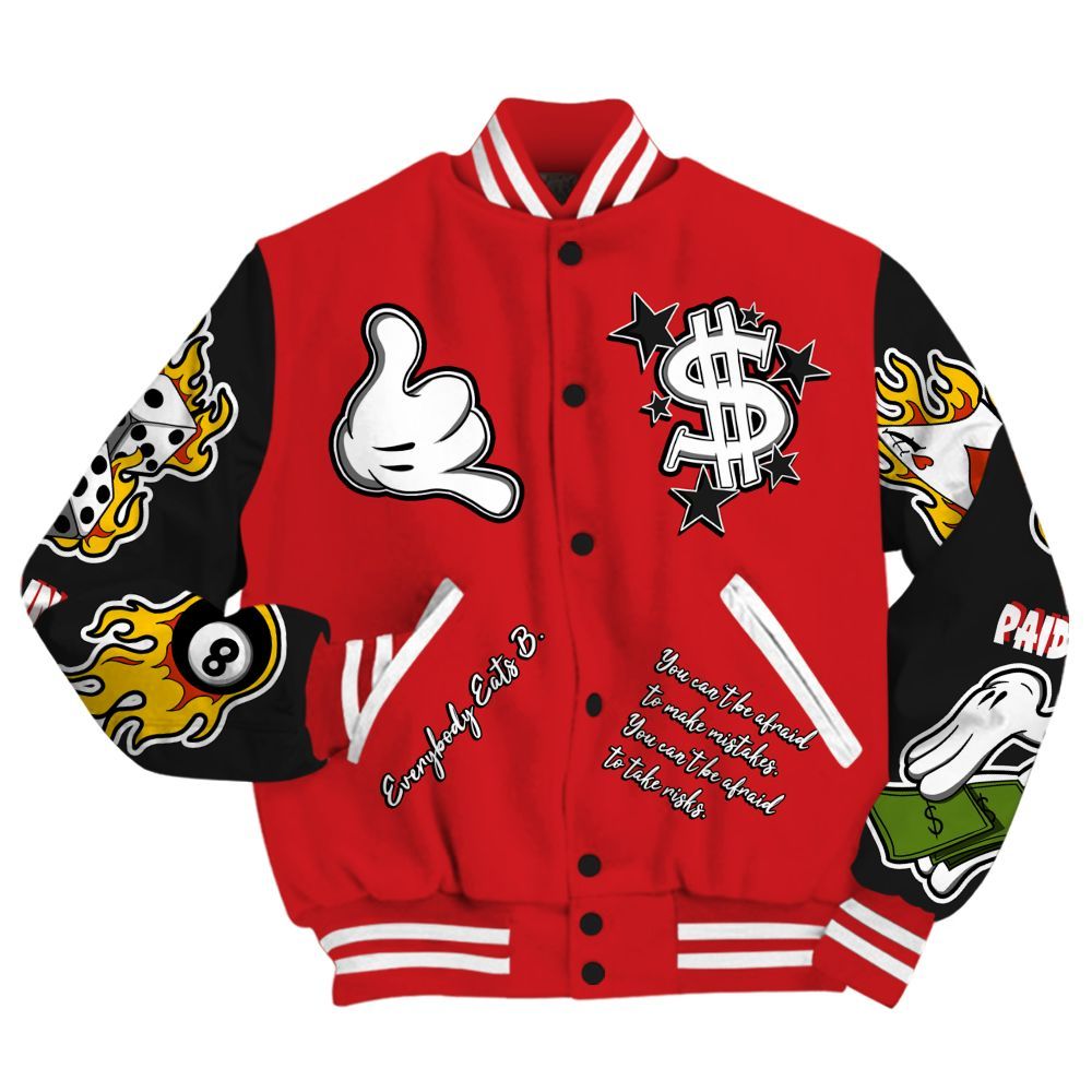 Varsity Jacket To Match Bloodline 12s - Everybody Paid In Full Graphic All Over Print