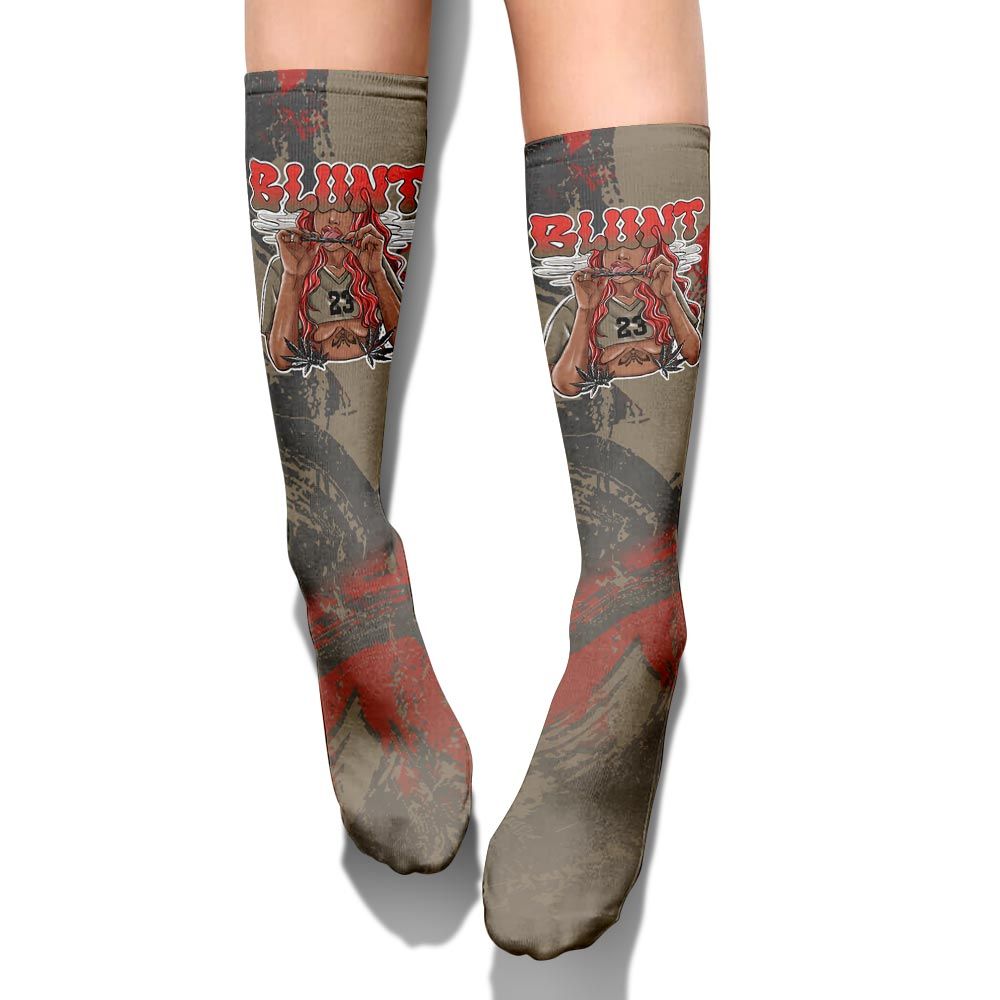 Sock To Match Olive 9s - Bluntz Unique Circle Splash