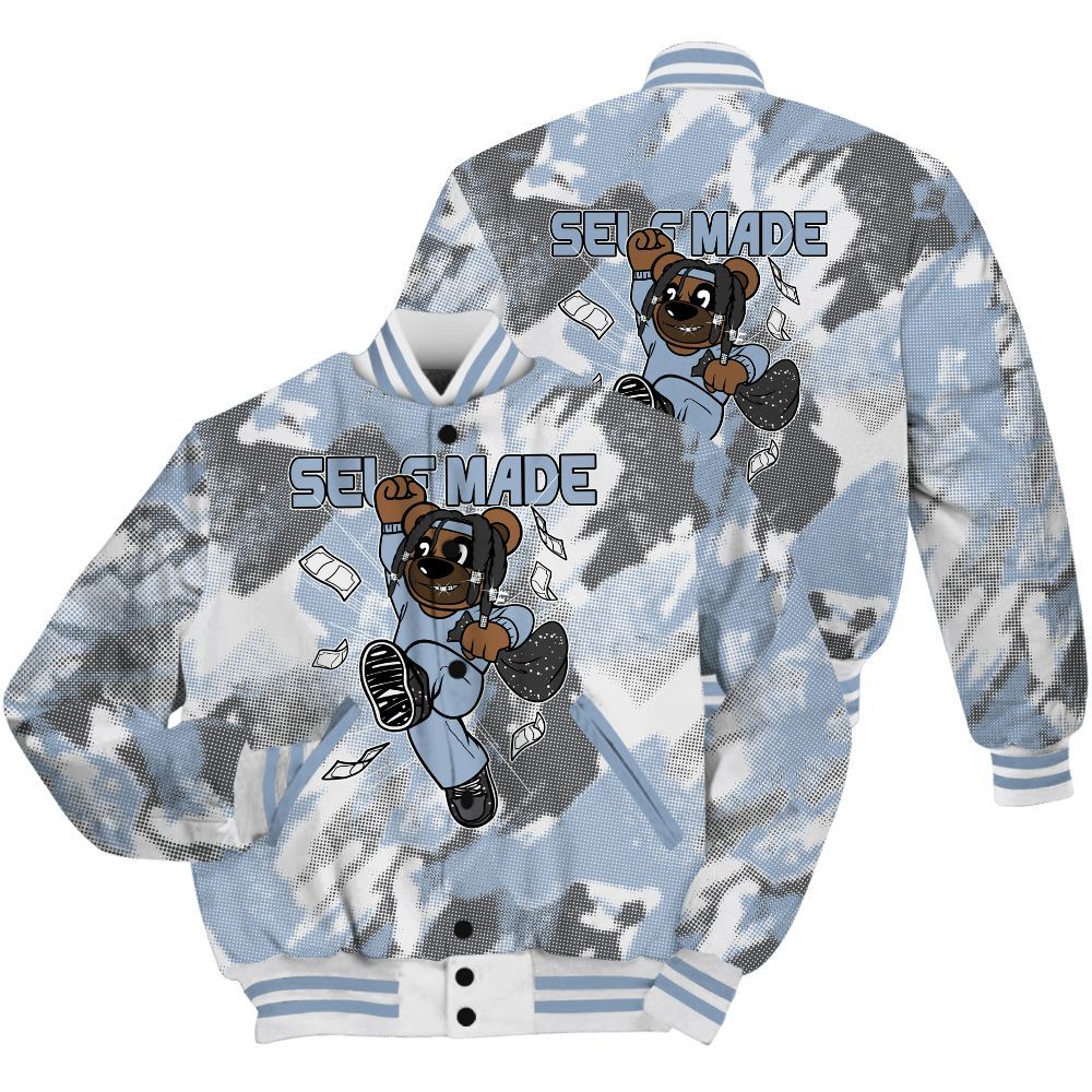 Varsity Jacket To Match Reverse Black White 6s Shirt - Autonomous Bear Abstract Halftone All Over Print