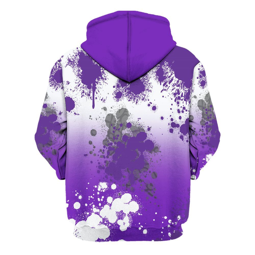 Hoodie To Match Retro Dark Iris 3s - God Blessed Ink Drip All Over Print