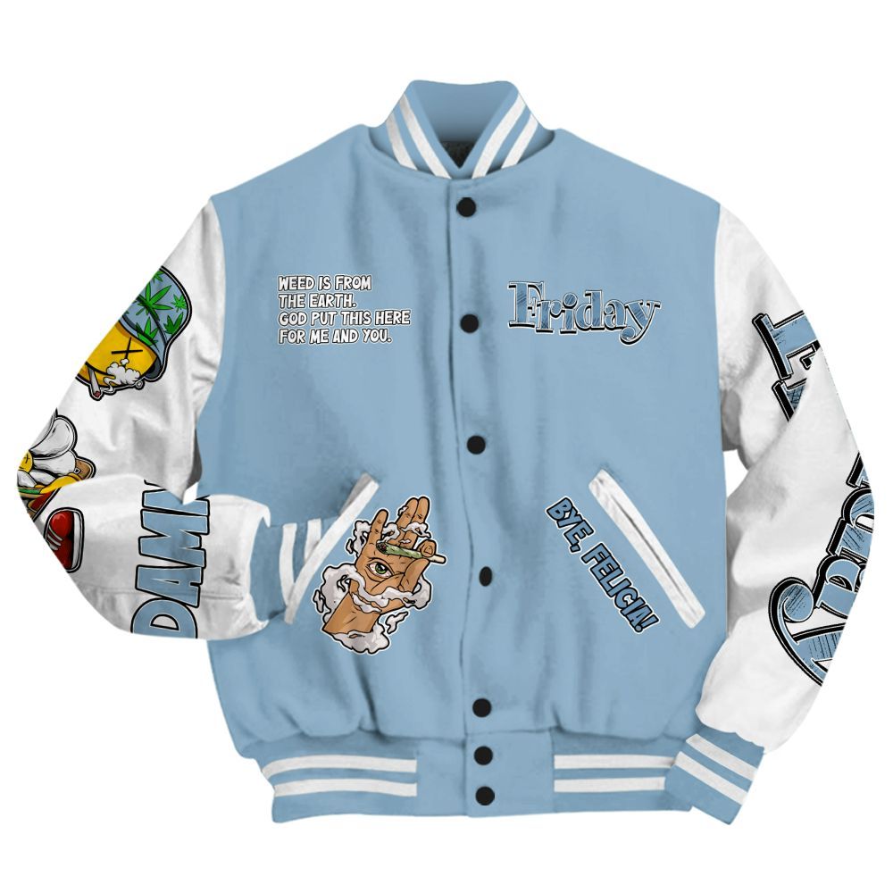 Varsity Jacket To Match High University Blue 1s - Friday Sneaker Stress Style All Over Print