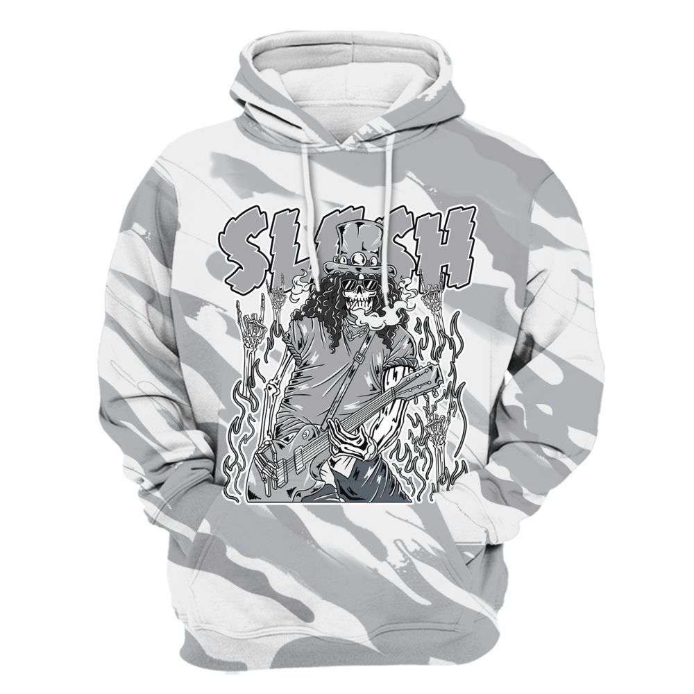 Hoodie To Match Low OG Wolf Grey 1s - Slash Skeleton Colored All Over Print