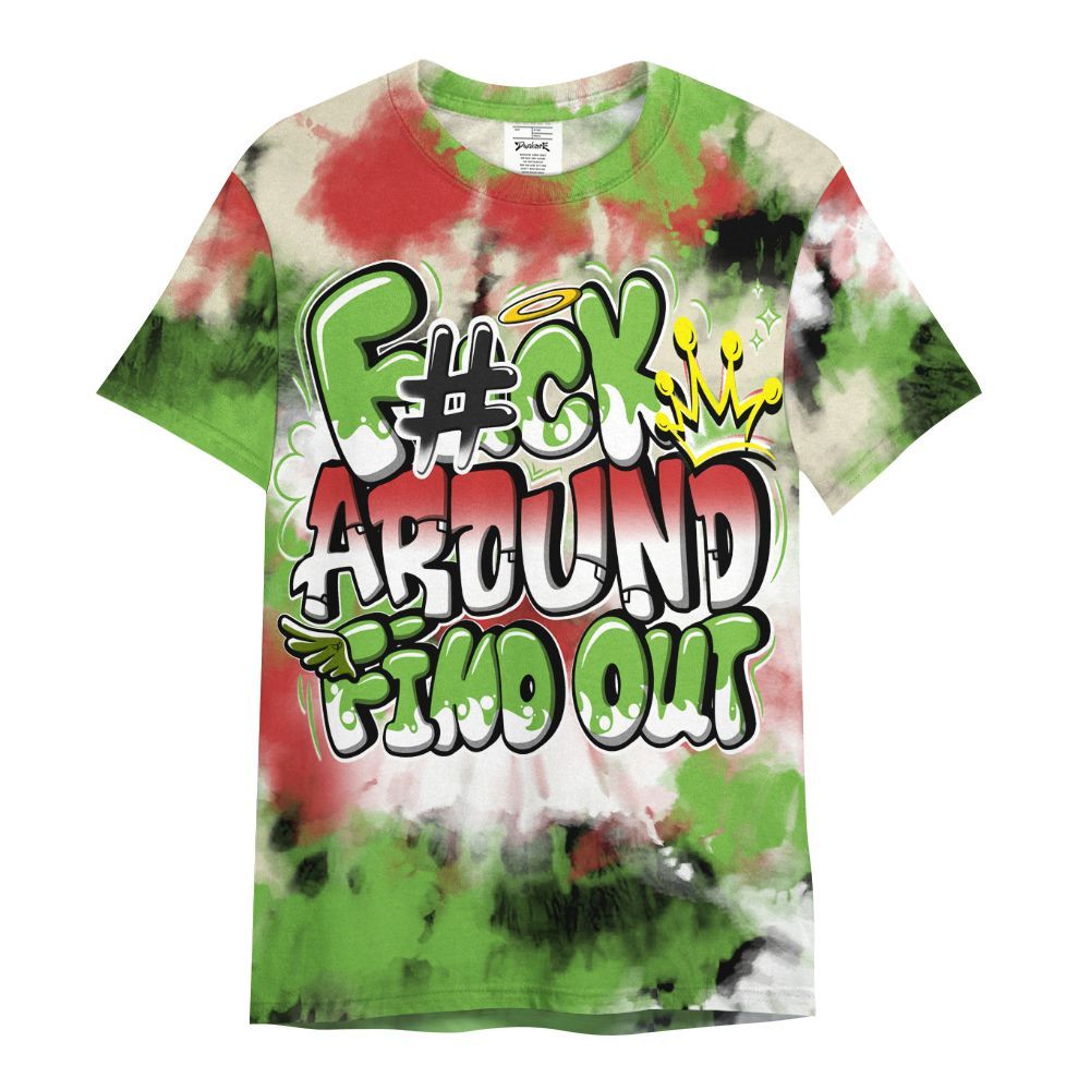 Shirt To Match Air Max Waffle SP Action Green - Tie Dye FK Around Find Out All Over Print