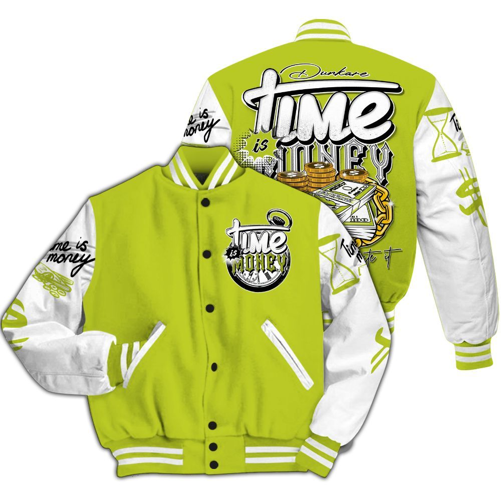 Varsity Jacket To Match Bright Cactus 13s - Time Is Money All Over Print