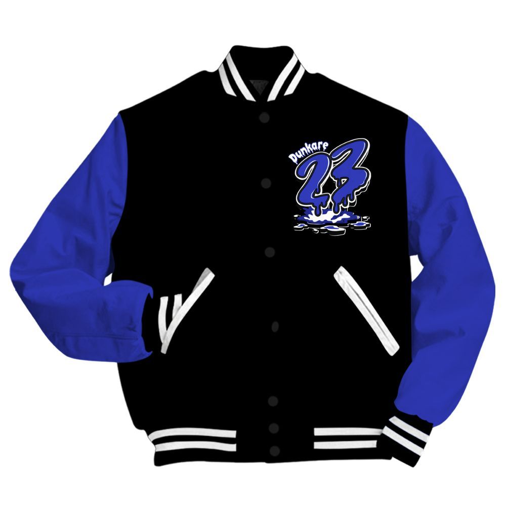 Varsity Jacket To Match Retro Black Concord 12s - Custom Name 23 Drip All Over Print