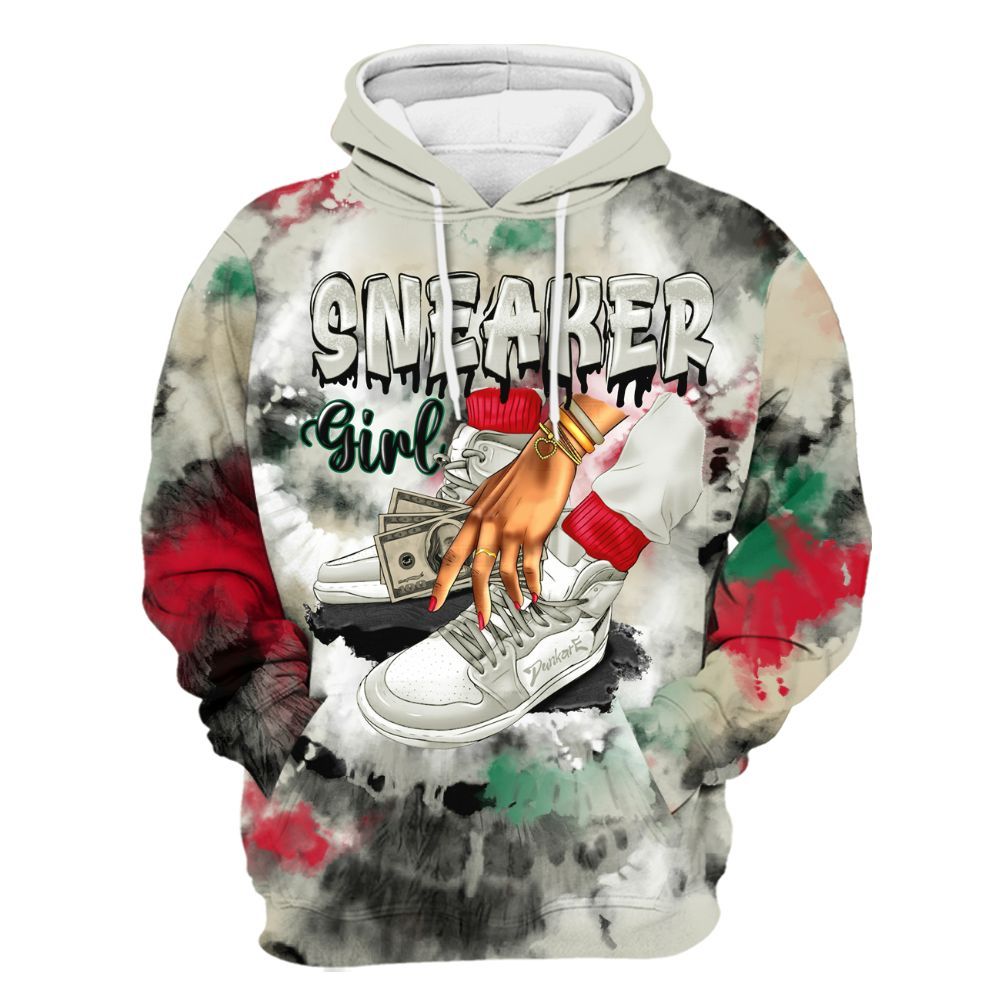 Hoodie To Match El Grito 5s - SNEAKER Girl Money Drip Tie Dye All Over Print