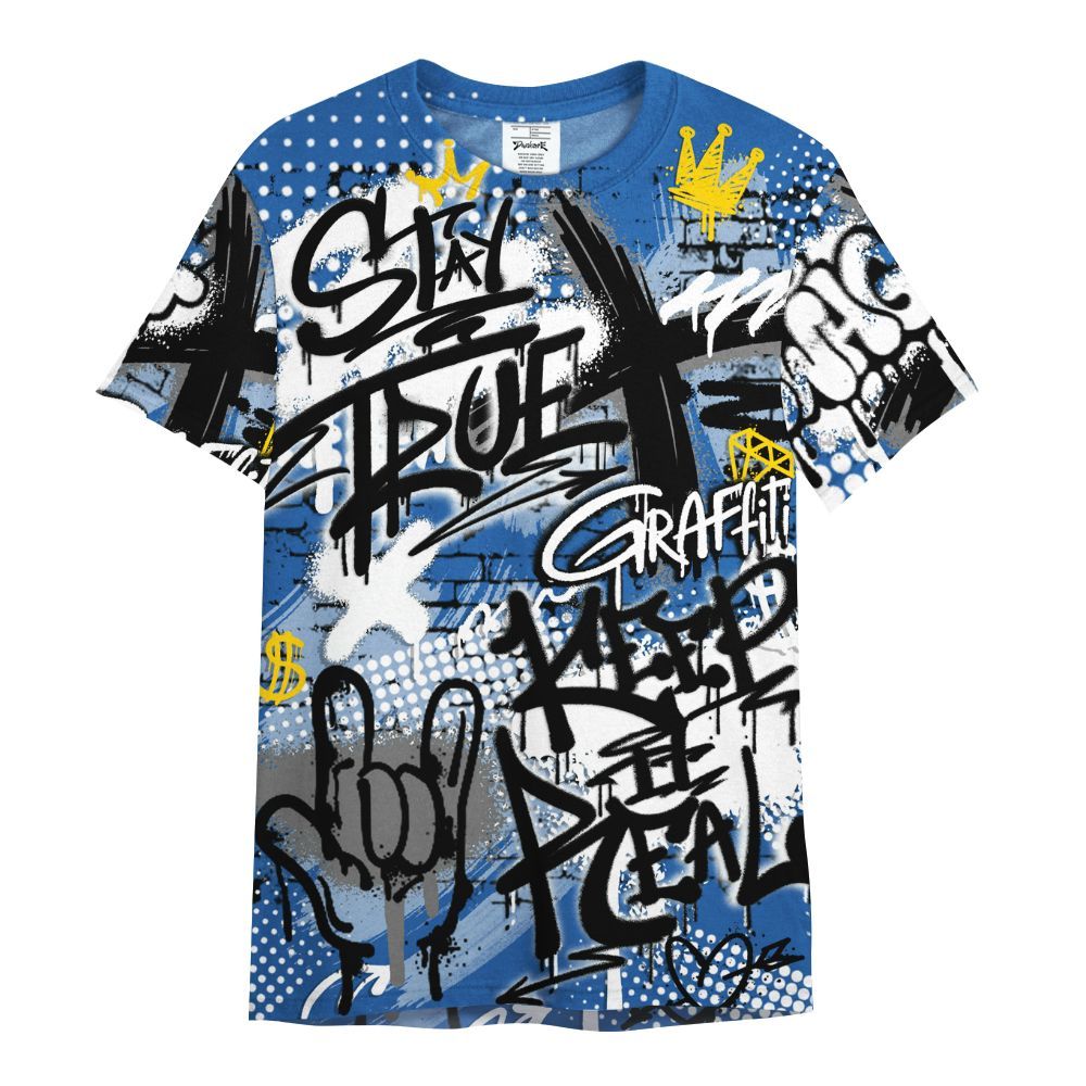 Shirt To Match Brave Blue 13s - True It Real Graffiti Streetwear All Over Print
