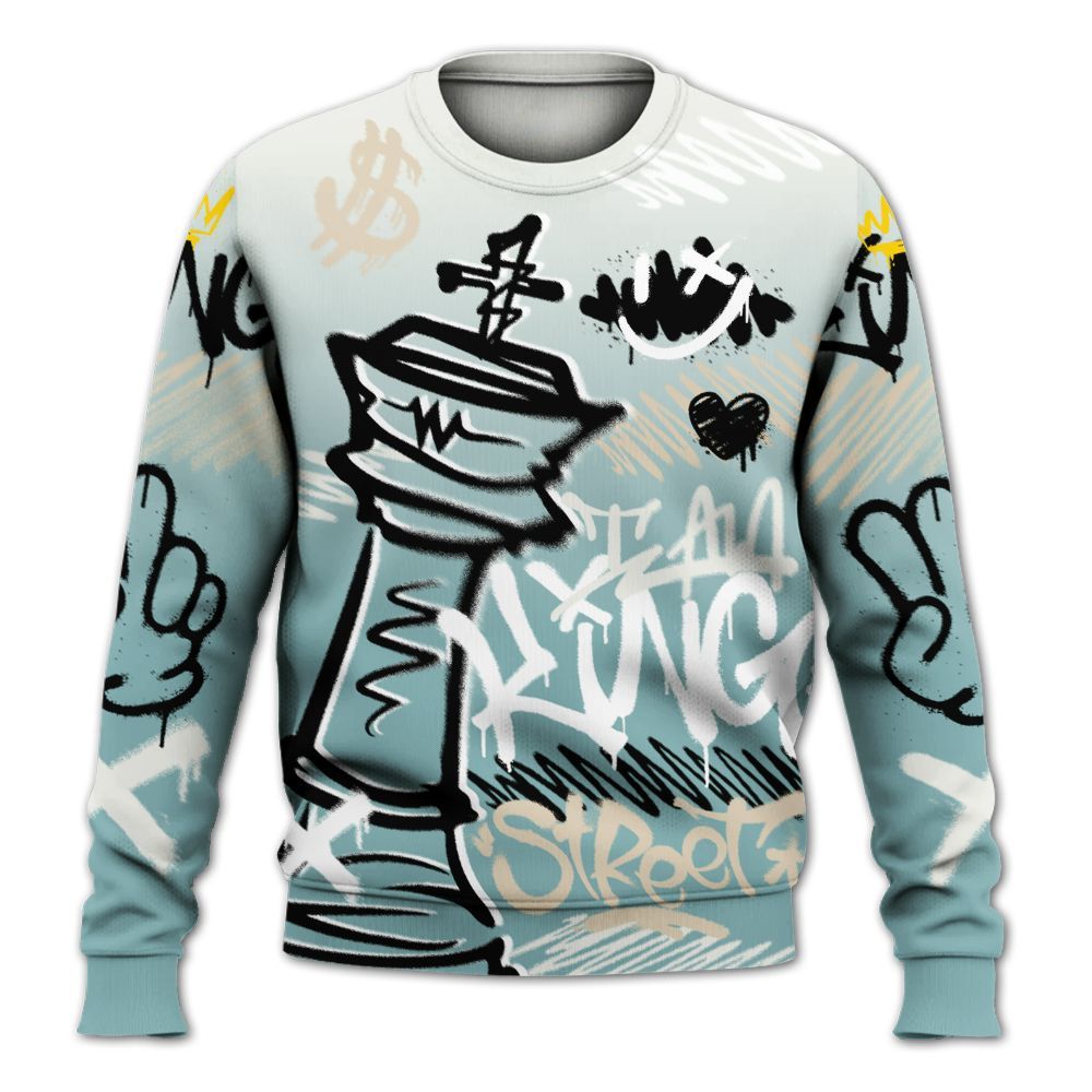 Sweatshirt To Match Dunk Low Glacier Blue Pale Ivory - Street King Chess Streetwear All Over Print