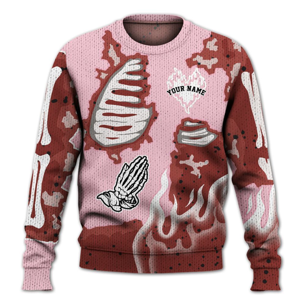 Sweater To Match Retro Awake Arctic Pink - Dislike Us Graphic Burning Custom Name Graphic