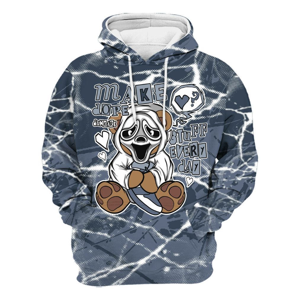 Hoodie To Match Low Diffused Blue 11s - Make Dopes Bear Profound All Over Print