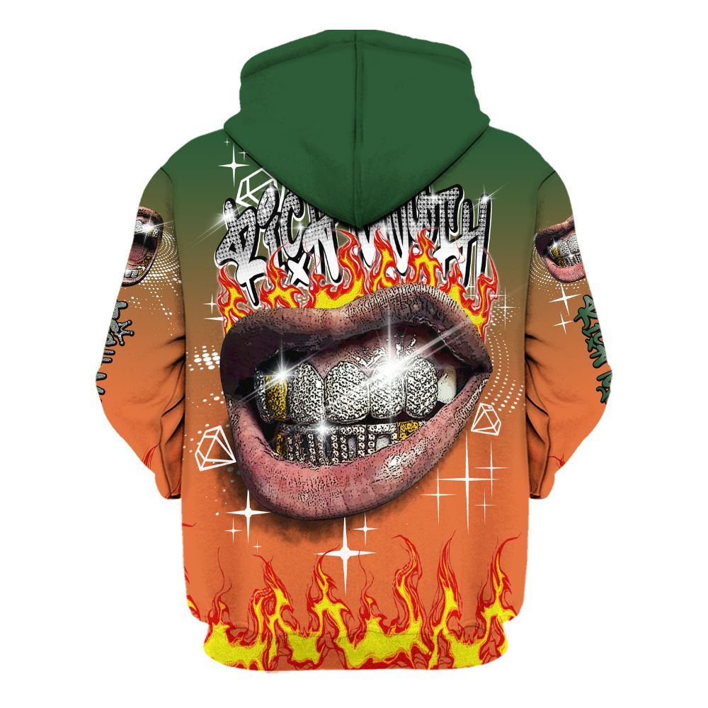 Hoodie To Match Low Miami 5s - Rich Mouth Fire Rap Retro 90s All Over Print