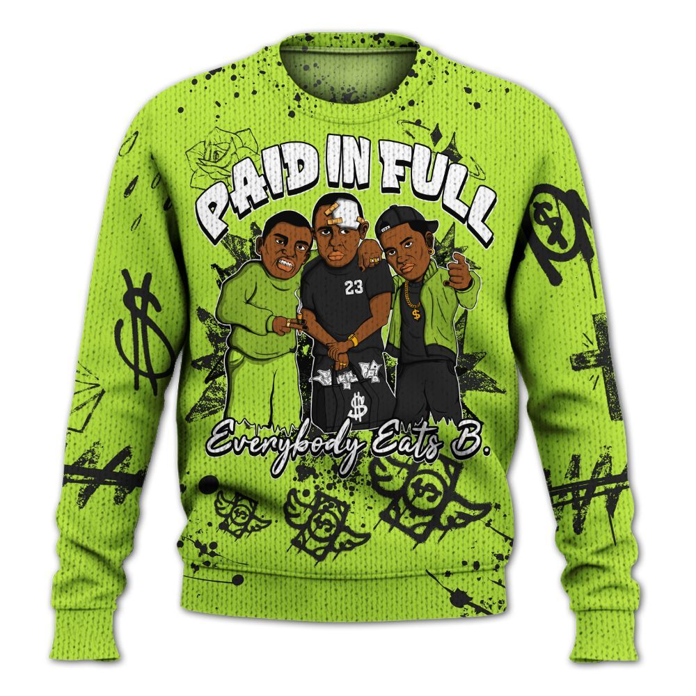 Knitted Sweater To Match Air Force 1 Low Dance Volt - Everybody Paid In Full Crayon