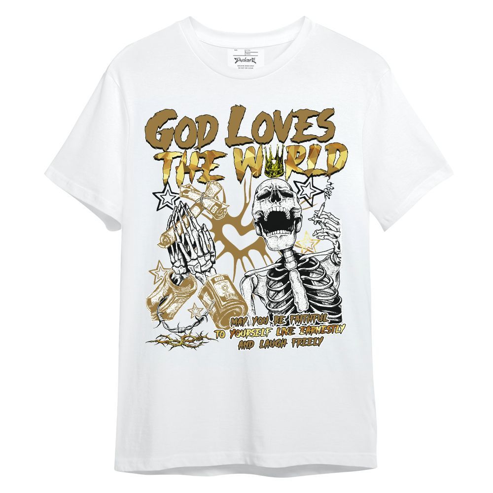 Shirt To Match NET Gold 4s - God Loves The World Unisex Shirt