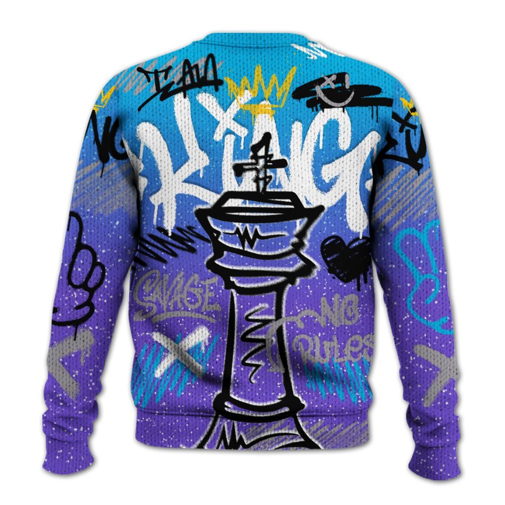 Sweater To Match Retro Aqua 8s - Street King Chess Streetwear Graphic