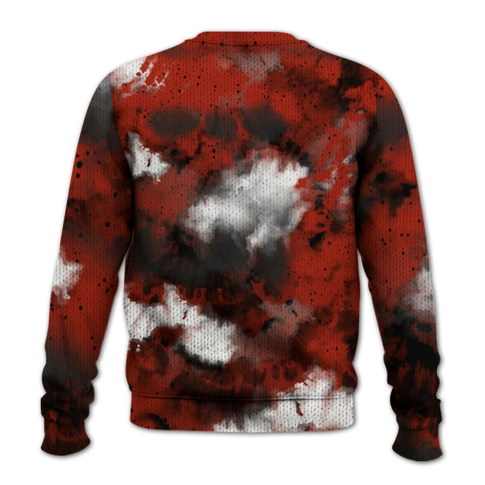 Knitted Sweater To Match Red Cement 4s - SNEAKER Girl Money Drip Tie Dye
