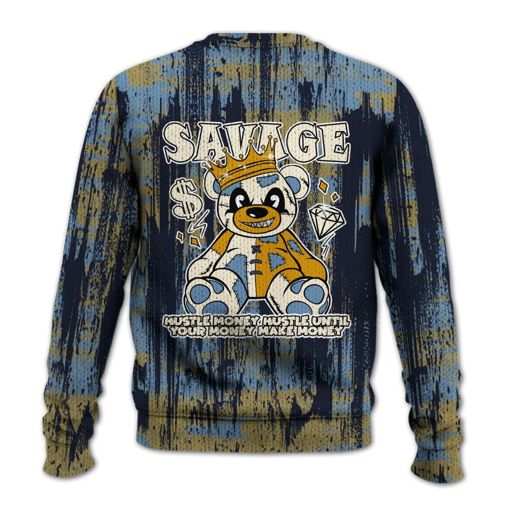 Knitted Sweater To Match High OG First In Flight 1s - Savages Bear Glitch Art