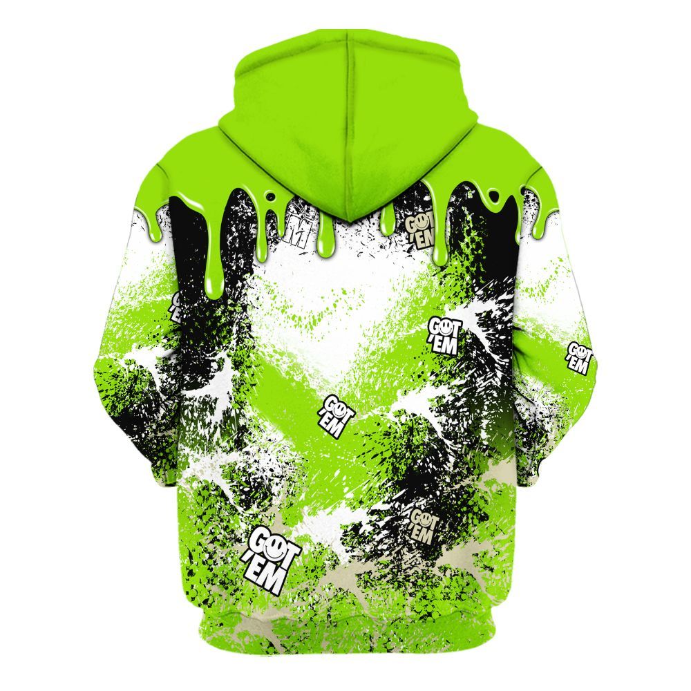 Hoodie To Match Electric Green 6s - Dripping 23 Drip All Over Print