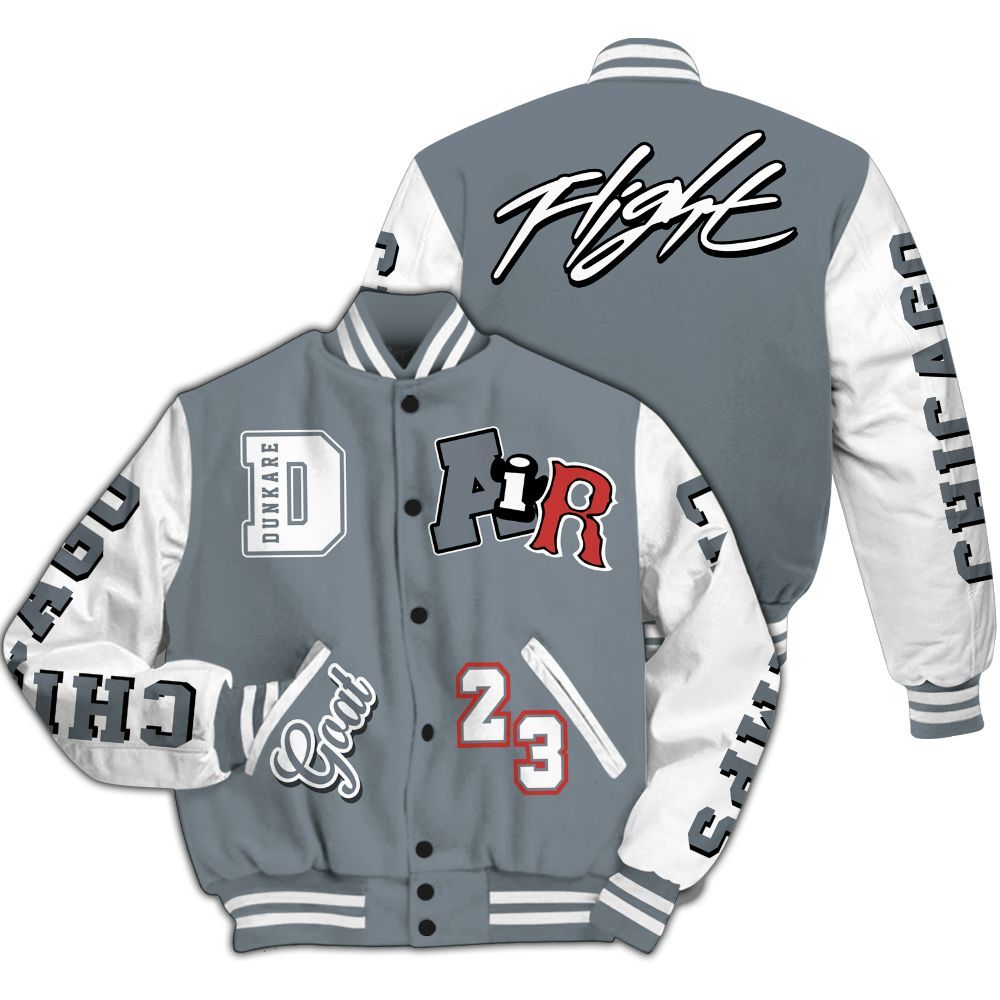 Varsity Jacket To Match Wolf Grey 13s - AIR Number 23 GOAT All Over Print