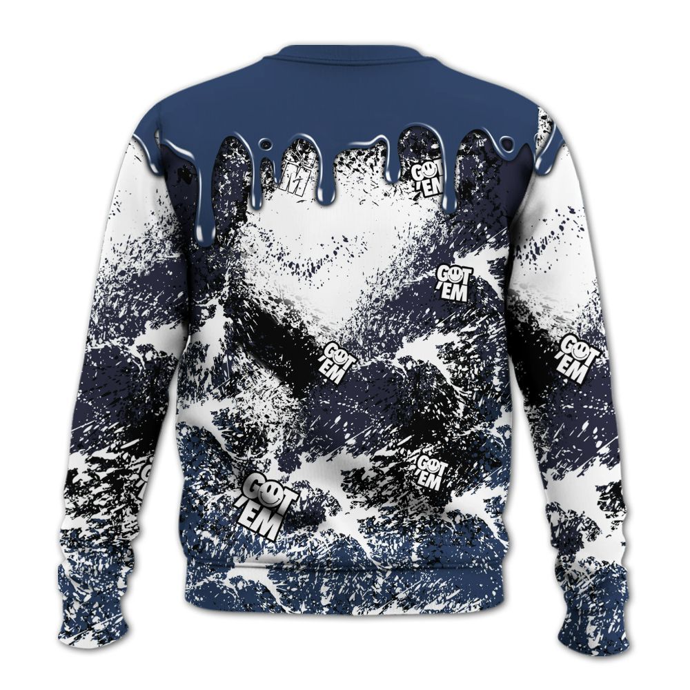 Sweatshirt To Match Low 85 Metallic Blue 1s - Dripping 23 Drip All Over Print