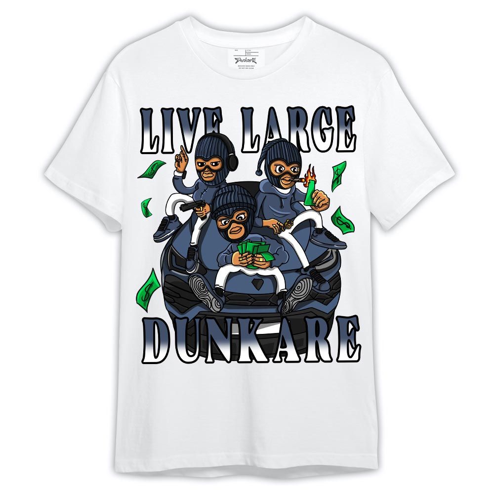 Shirt To Match Low Diffused Blue 11s - Live Large Shirt Outfit 1005 TCD