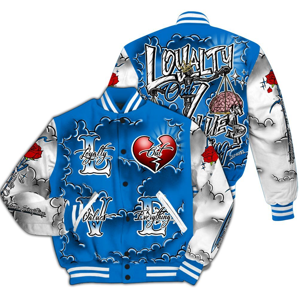 Varsity Jacket To Match Blueberry 12s - Loyalty Wins Everything All Over Print