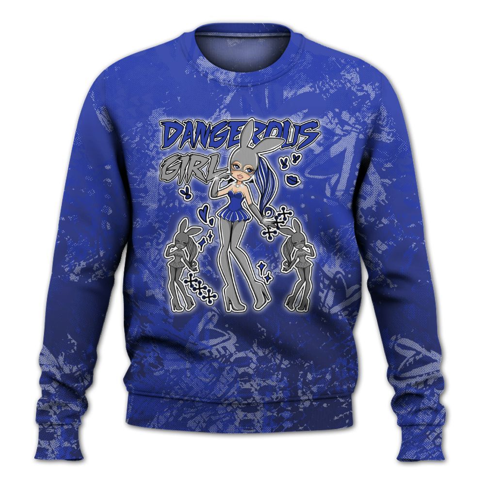 Sweatshirt To Match Air Max Plus Black Racer Blue - Dangerous.Girl Heart Grunge All Over Print