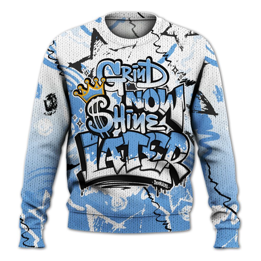 Knitted Sweater To Match University Blue 6s - Grind Shine Later Drip