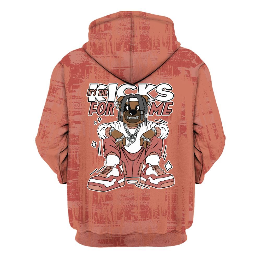 Hoodie To Match Dune Red 13s - Sneakers Bear Glitch Art All Over Print