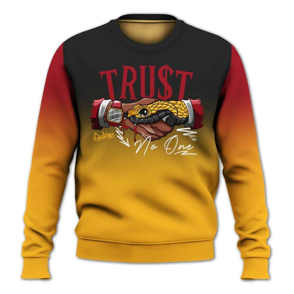 Sweatshirt To Match White Taxi 12s Shirt, Snake Trust No One Drip All Over Print