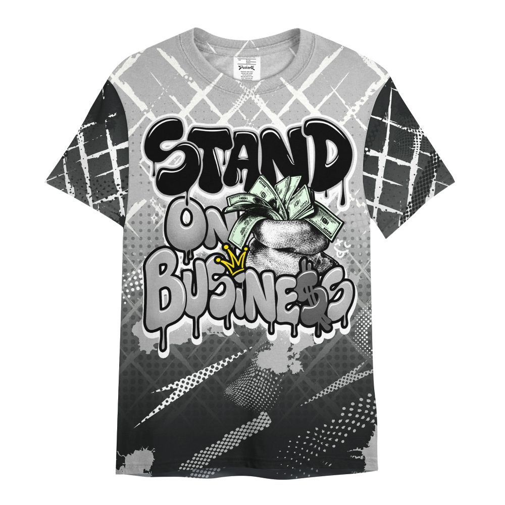 Shirt To Match Low 85 Metallic Black 1s - Halftone Stand Business Dripping All Over Print
