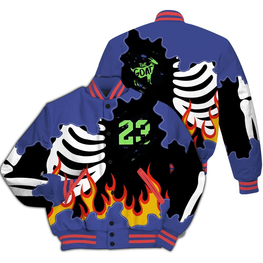 Varsity Jacket To Match KD 4 Nerf - Burning Skeleton 23 G.O.A.T All Over Print