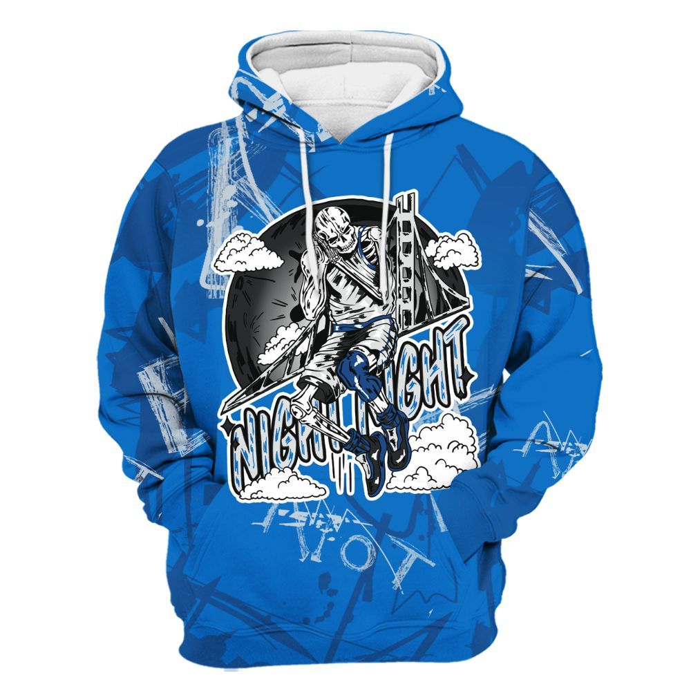 Hoodie To Match Blueberry 12s - Seeya Skeleton Messyz All Over Print
