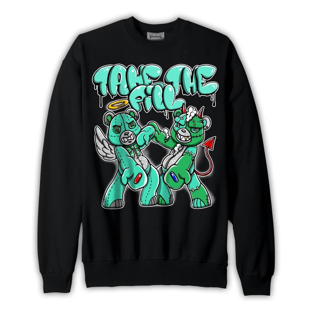 Sweatshirt To match Black Green Glow 3s Sweatshirt - Take The Pill Hugz Graphic