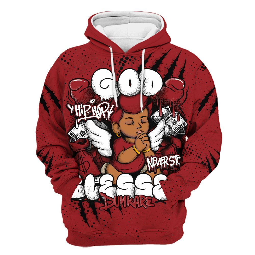Hoodie To Match Alternate Flu Game 12s - God Blessed All Over Print