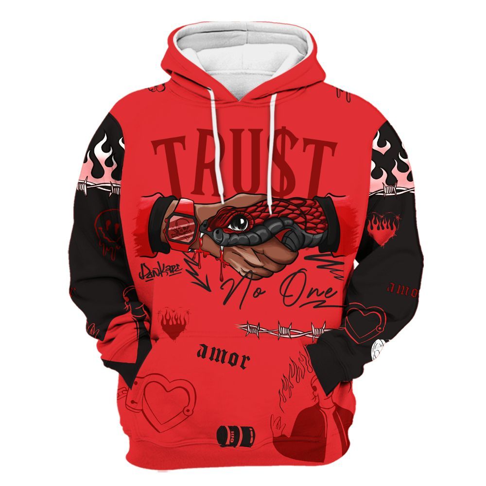 Hoodie To Match Chile Red 9s - Snake Trust No One All Over Print