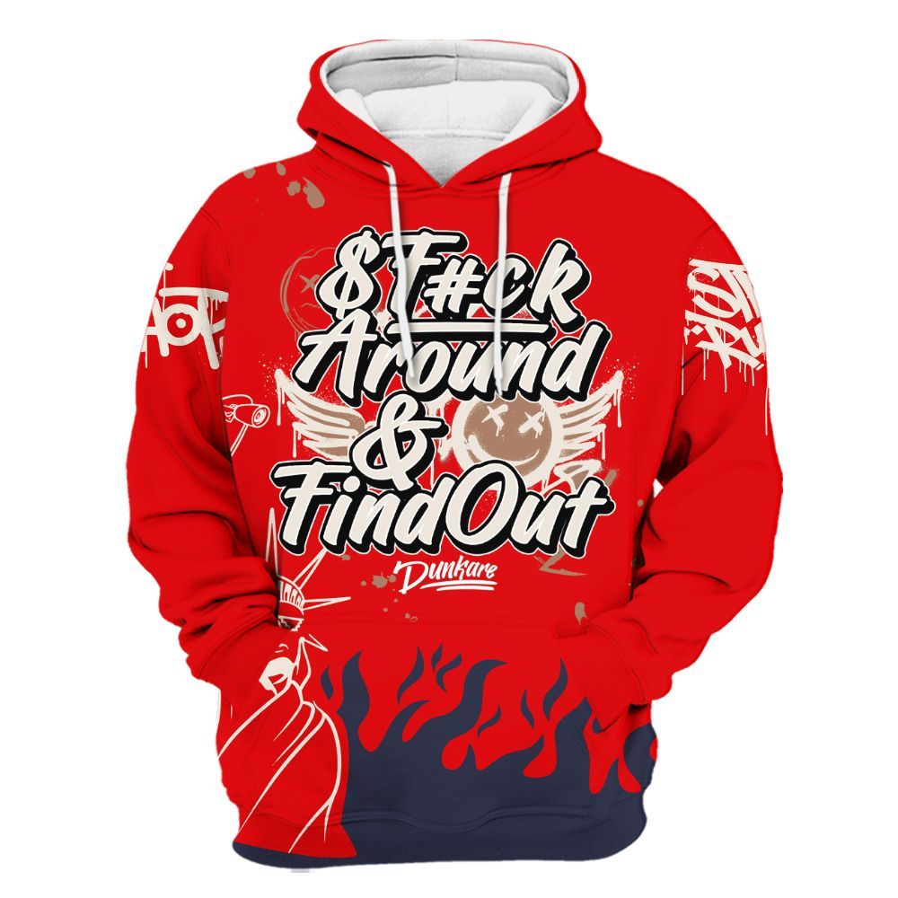 Hoodie To Match Low OG Howard University 1s - Graphic Fck Around Find Out All Over Print